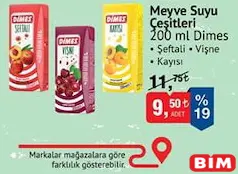 DİMES MEYVE SUYU ÇEŞİTLERİ 200 ML
